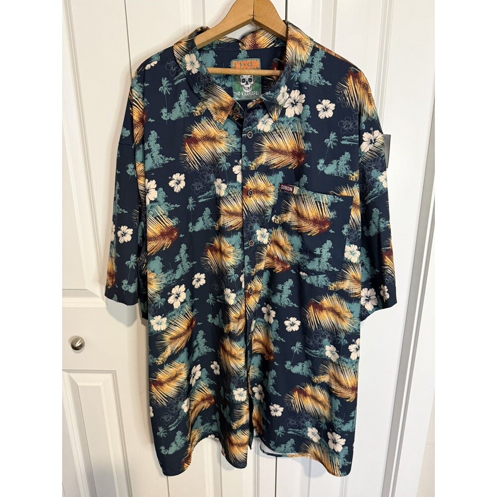 Dixxon Mens 5XL The Kaanapali Short Sleeve Party Shirt Button Up Hawaiian Floral